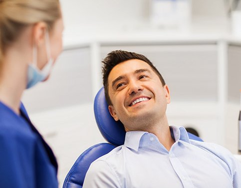 Man smiling in the dental chair