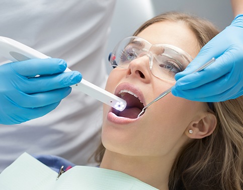 Dentist capturing intraoral images